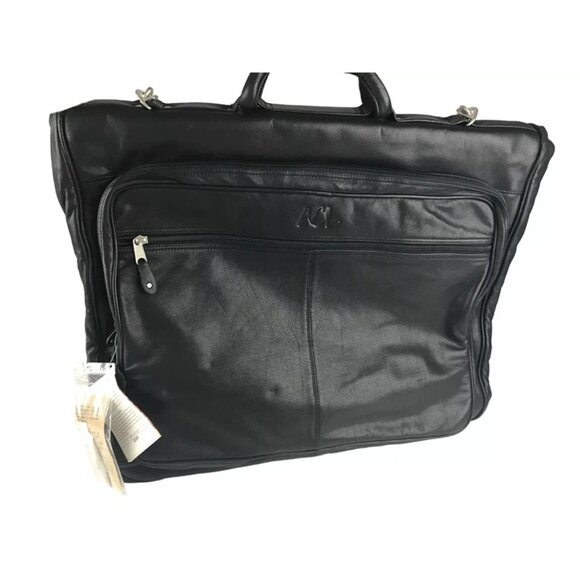 Canyon Outback Black Leather‎ Garment Carry-On Overnight Bag NEW - Picture 8 of 10